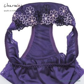 Quần lót dệt kim mềm mịn viền ren tinh tế không hằn mông size M, L - QLDK0093