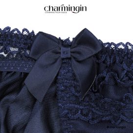 Quần lót dệt kim phối ren nơ thời trang xinh xắn dây lưng co giãn  size M - QLDK0095