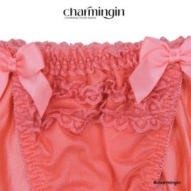 Quần lót dệt kim phối ren nơ thời trang xinh xắn dây lưng co giãn  size M - QLDK0095