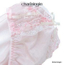 Quần lót dệt kim siêu mịn ren ruy băng dễ thương size M, L, 3L - QLDK0116