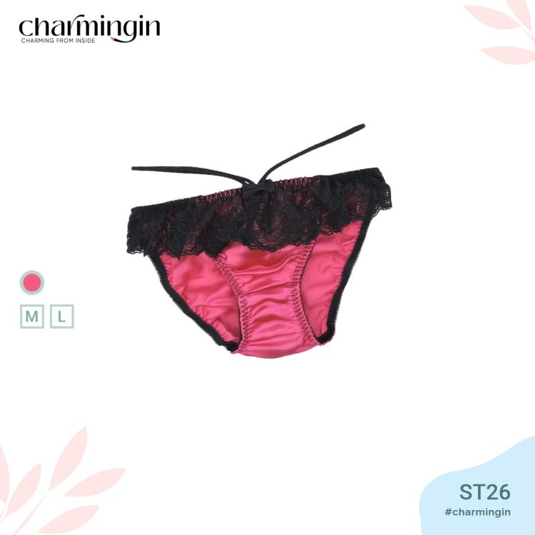 Quần lót satin bèo ren với dây lưng cao sexy size M, L - QLST0026